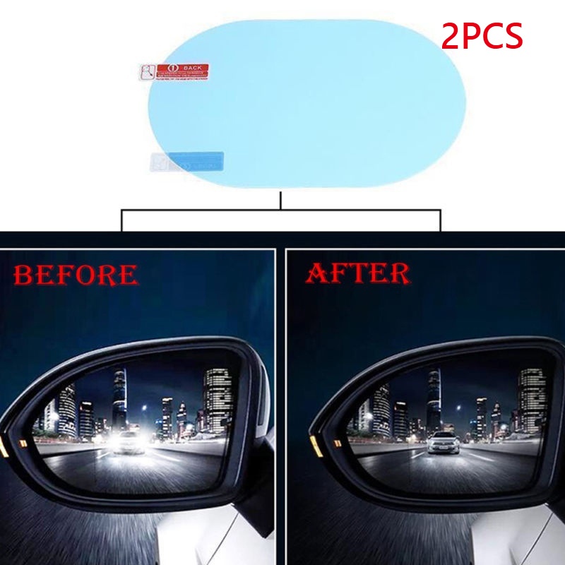 2pcs Auto Blue Oval Car Carro Anti-Embaciamento Película Protetora De Espelho Retrovisor À Prova De