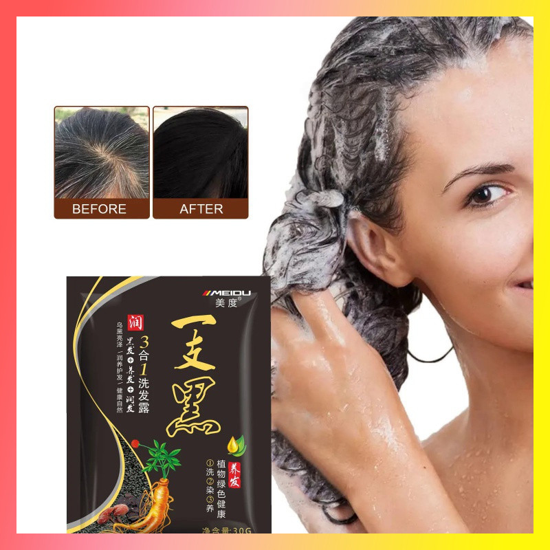 Shampoo Que Cores Cabelo Branco 7 Extrato De Ervas Naturais 3 Em 1 Creme De Tintura De Cor Suave Ino