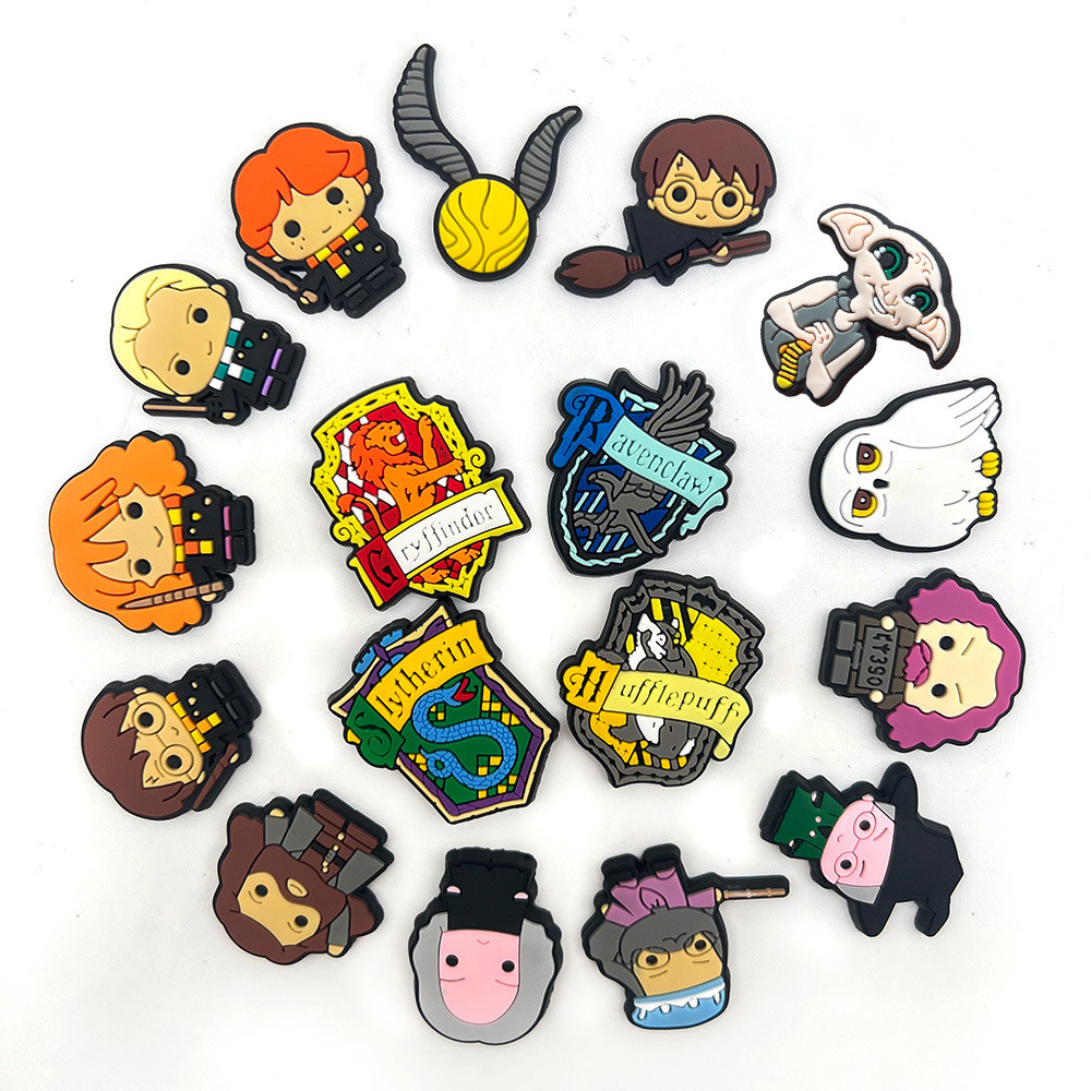 Pins PVC Novo Harry Potter Cartoon Bonito Chinelo Sapatos Botão Charme