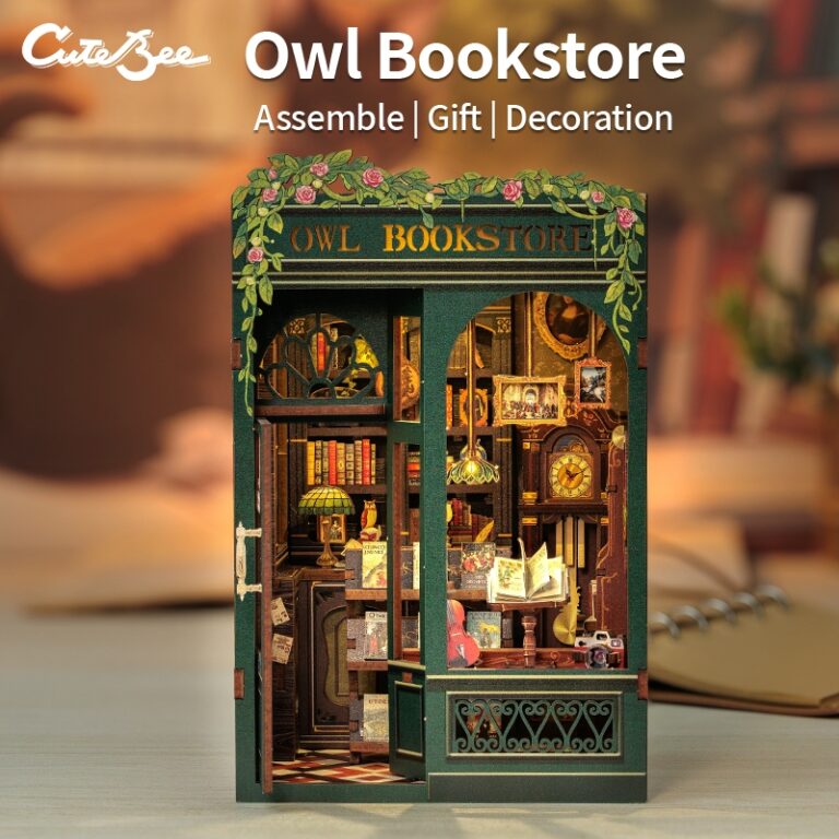 CUTEBEE OWL BookStore Book Nook DIY Doll House Ret