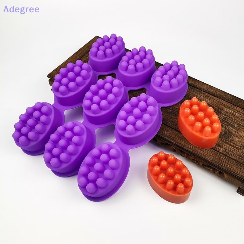 Adegree 3d Silicone Sabão Molde Massagem Forma Para Fazendo Ferramenta Oval Spa Artesanato Acessório