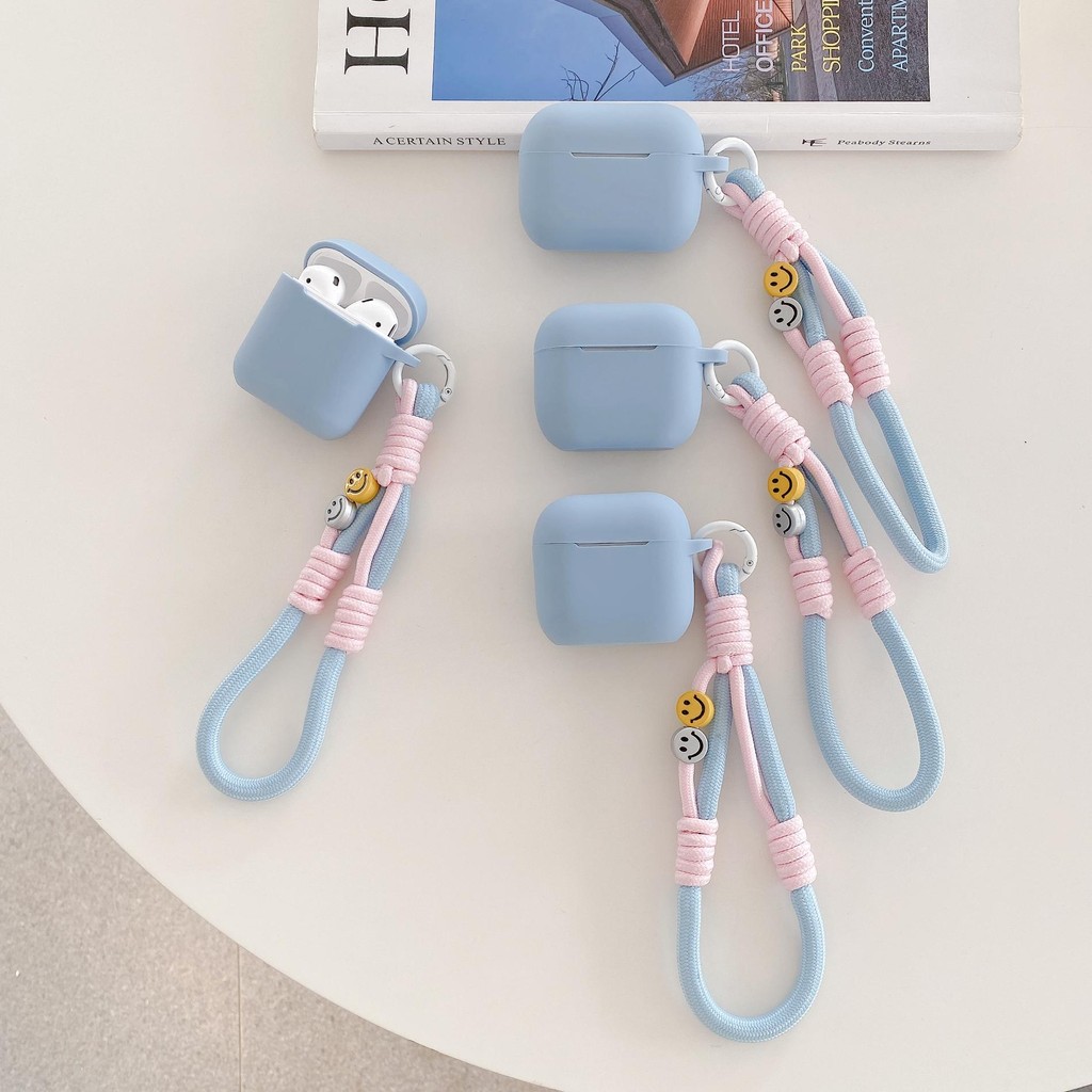 Silicone Azul Para AIRPODS 4 ANC PRO3 2/1/2/3 Cordão Macio Apenas Acessórios Caso De Proteção Do Fon