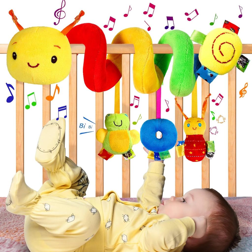 MEDOOSI Bebê/Recém Nascido Mobile Espiral Centopeia /ARCO-IRIS Coruja Berço Brinquedo Carrinho de Co