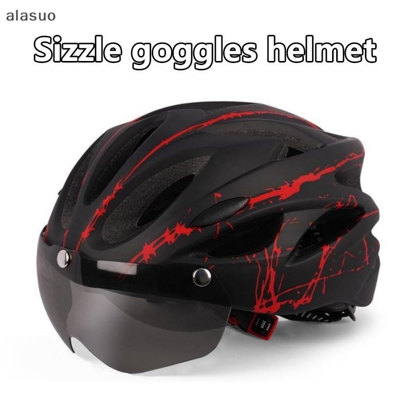 [alasuo] Capacete De Ciclismo Ultraleve Adulto Unissex Com Óculos Para Esportes Ao Ar Livre Equitaçã