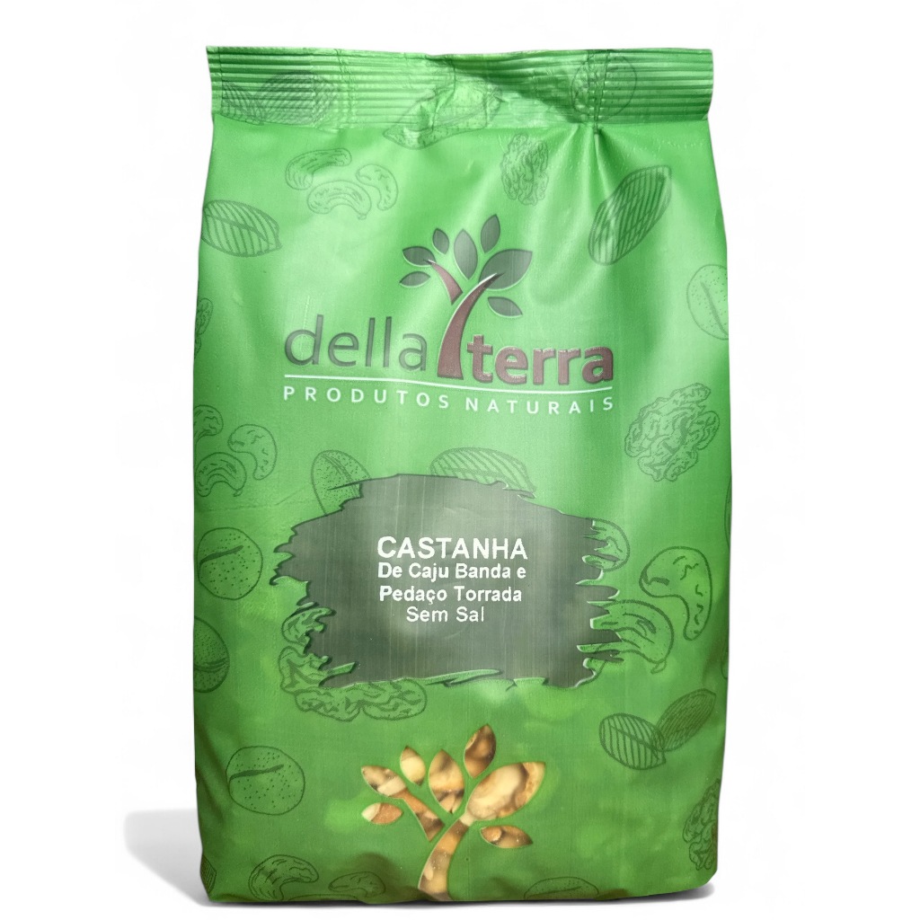 Castanha de Caju Banda e Pedaços Torrada sem Sal 500g – Della Terra