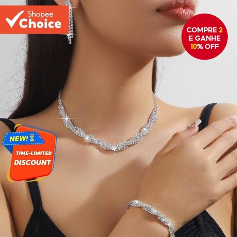 Conjunto De Joias De Cristal De 3 Peças Para Mulh