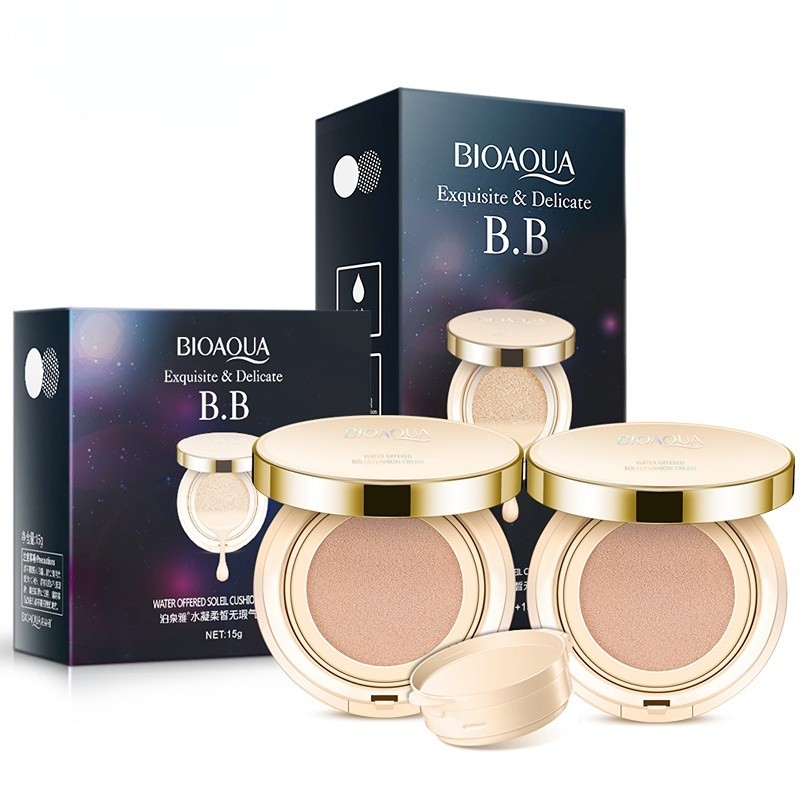 Bioaqua impecável almofada BB creme corretivo Natural Base Nude maquiagem retoque tom de pele cosmét