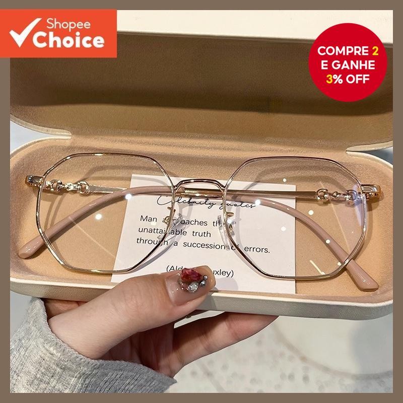 2025 Óculos Anti Luz Azul Radiação Armação De Metal Substituíveis Para Mulheres/Homens