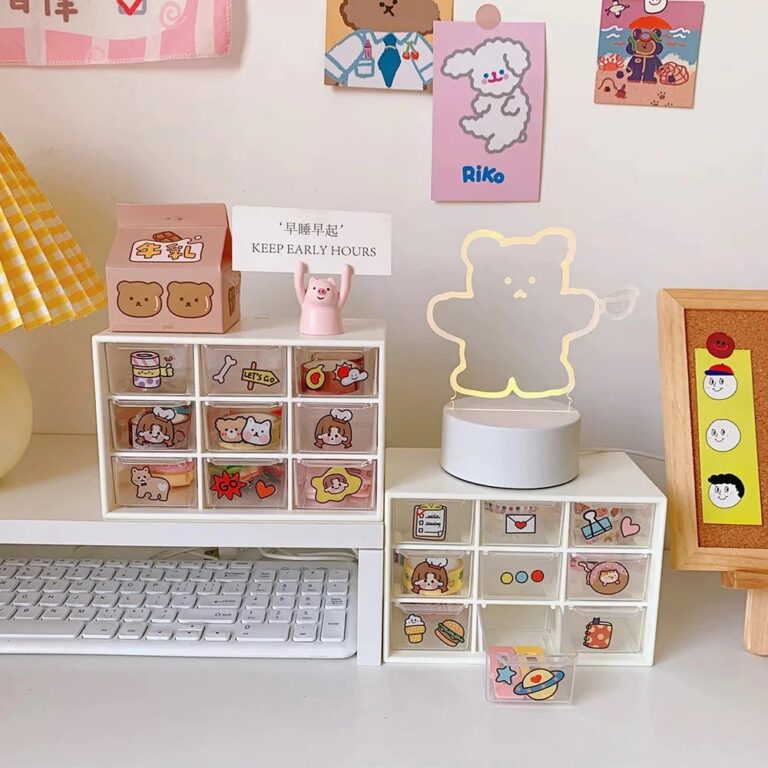 Organizador Mini Gaveteiro Com 9 Gavetas Transpare