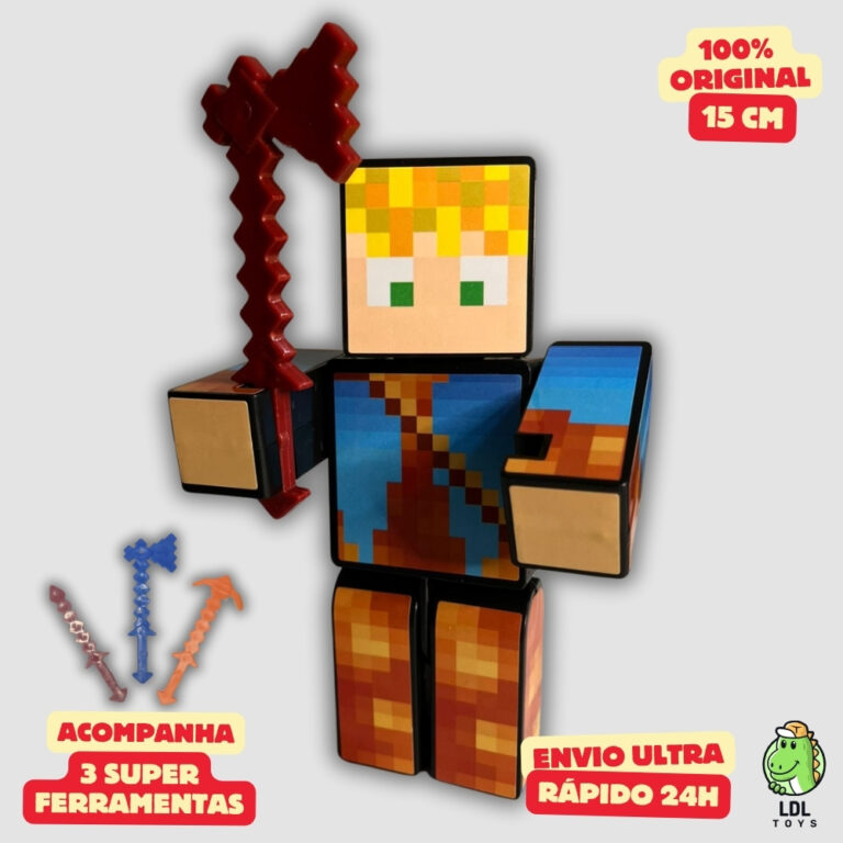 Boneco Lopers 15cm Articulado Acompanha 3 Ferramen