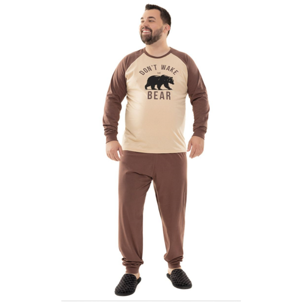 Pijama Masculino: Manga Longa de inverno em Malha 100% algodão
