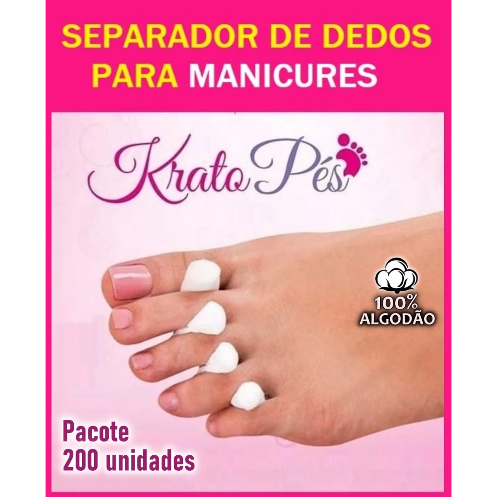 Separador de dedos KRATOPÉS super macio – pacote com 200 unidades