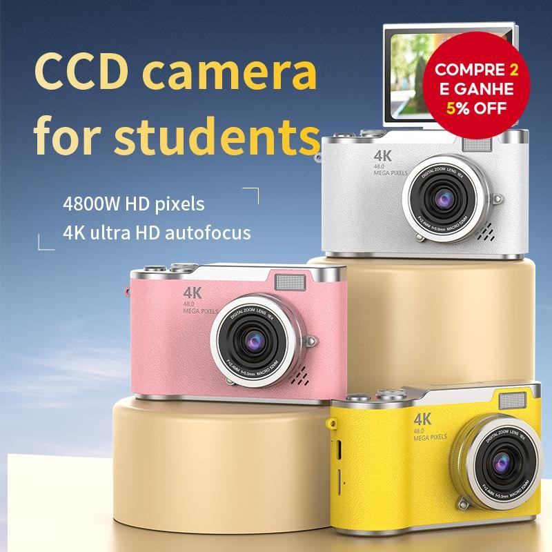 Câmera De Fotografia Digital CCD 8X Zoom Tela De 2.4 Polegadas Para Iniciantes