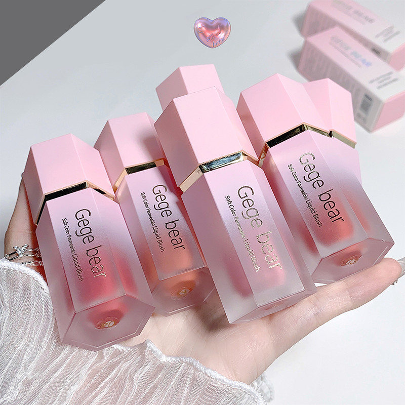 Gecomomo Creme Blush Líquido 6 Cores Veludo Suave Rosa Mate