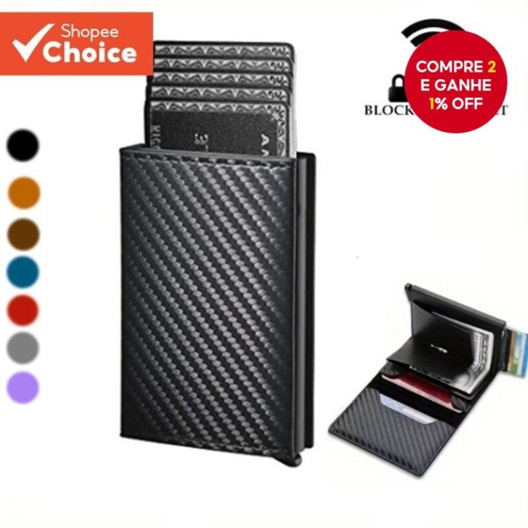 Carteira RFID De Fibra De Carbono Premium-Porta-Ca