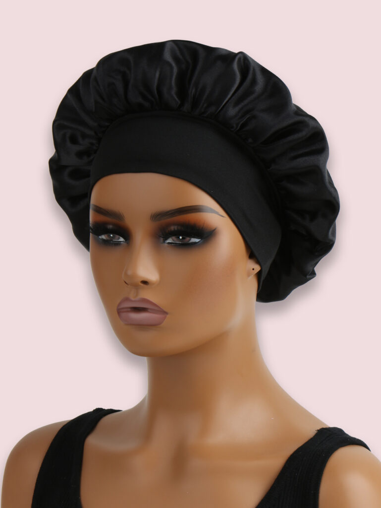 Chapéu De Seda Para Cuidados Com Os Cabelos De Duas Peças Dormir De Cetim Faixa Larga De Alta Qualid