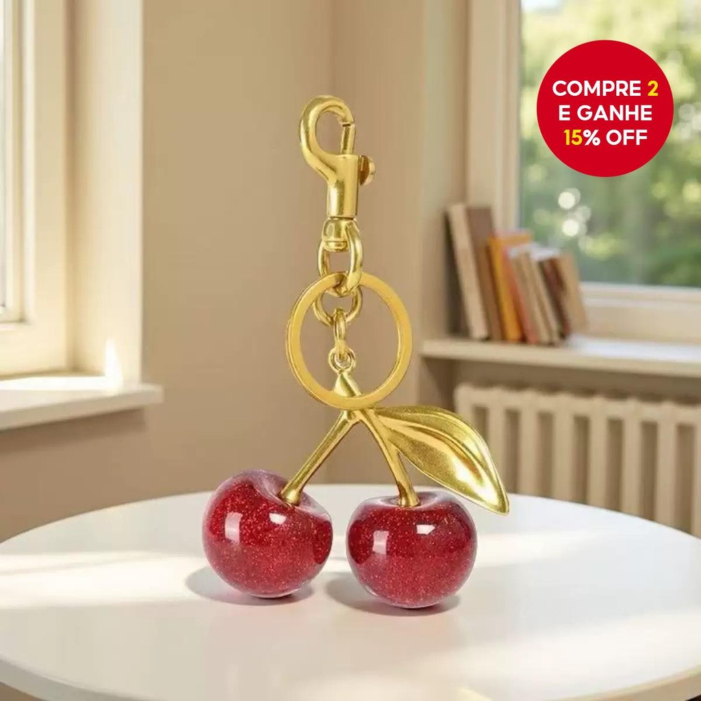 Chaveiro Vintage De Cereja – Porta-chaves Feminino Fofo Com Charme Vermelho Acessório De Bolsa E Car