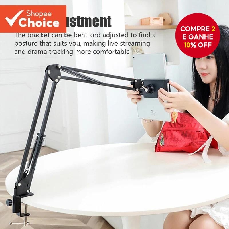Suporte Para Telefone De Seção Dupla Metall Dobrável Tablet Preguiçoso Ângulo Ajustável Universal