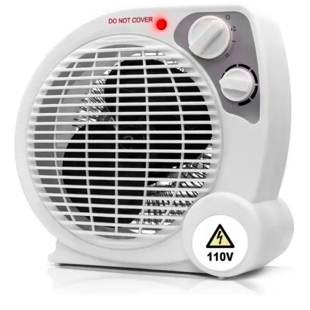 Aquecedor Elétrico Portátil Temperatura 1500W 127V Branco