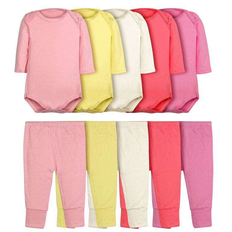 Body Bebê e Calça Mijão Kit 10 Peças Manga Lon