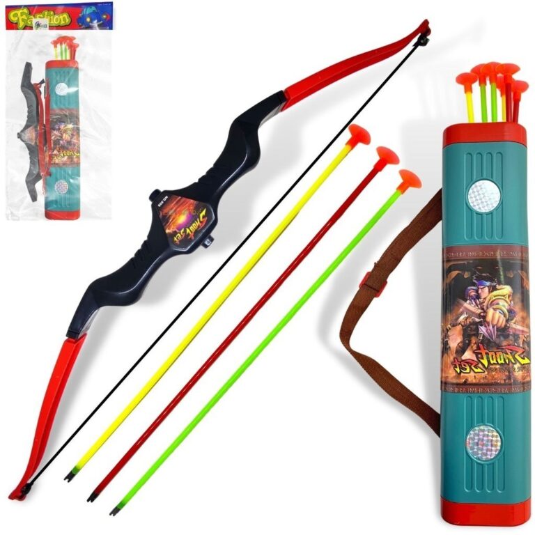 Arco E Flecha Infantil Com Bolsa Aljava Lançador 