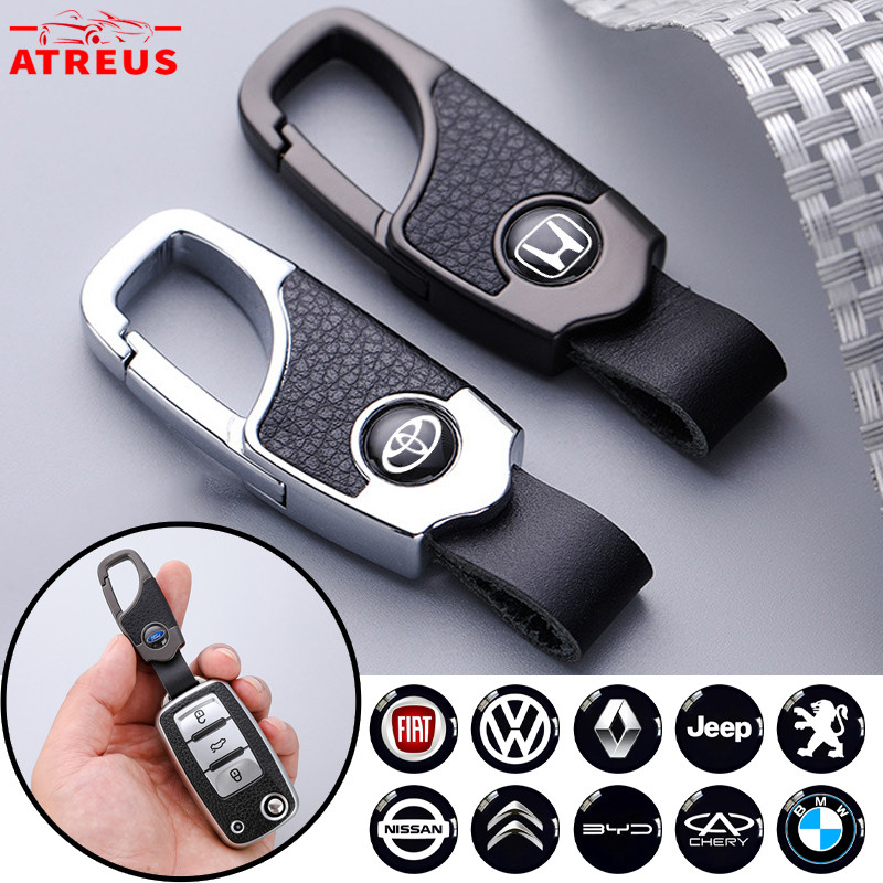 [Atreus] Chaveiro Com Logotipo Do Carro De Couro De Metal Porta-Chaves Criativo Acessórios Para Carr