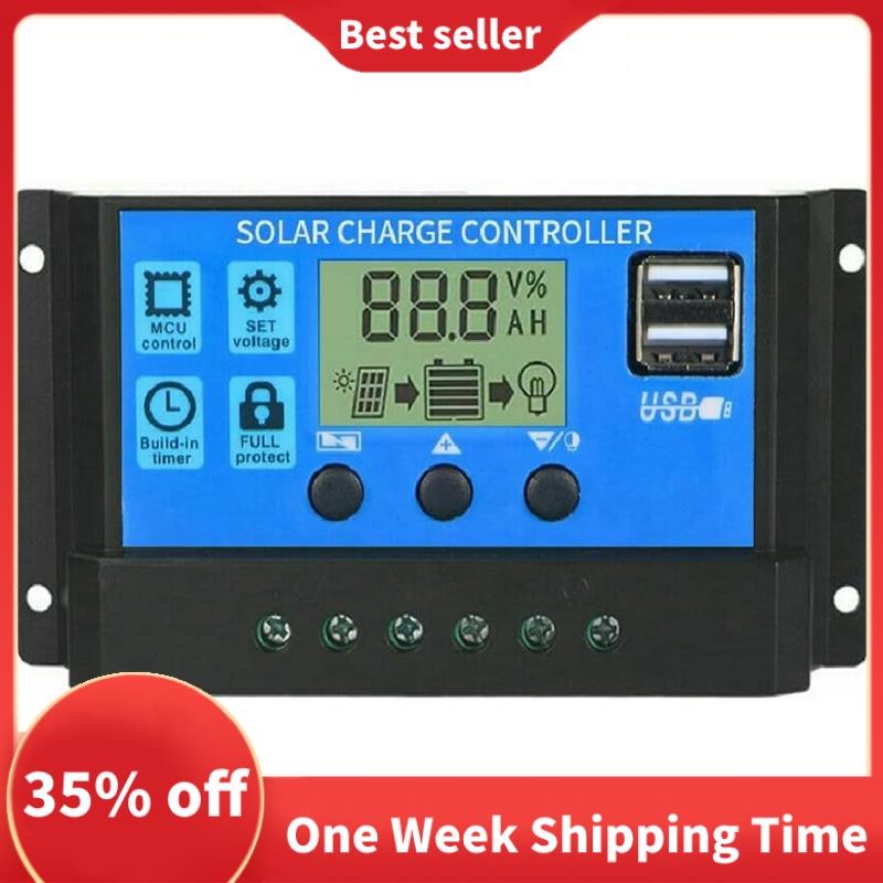 Controlador De Carga Solar 100A Multifuncional Com Porta USB Dupla , LCD