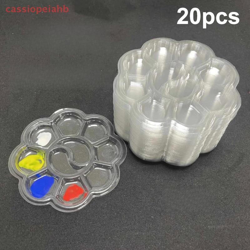 (cassiopeiahb) 20 Peças Paleta De Pintura A Óleo De Guache Descartável Em Forma De Flor De Ameixa Ar
