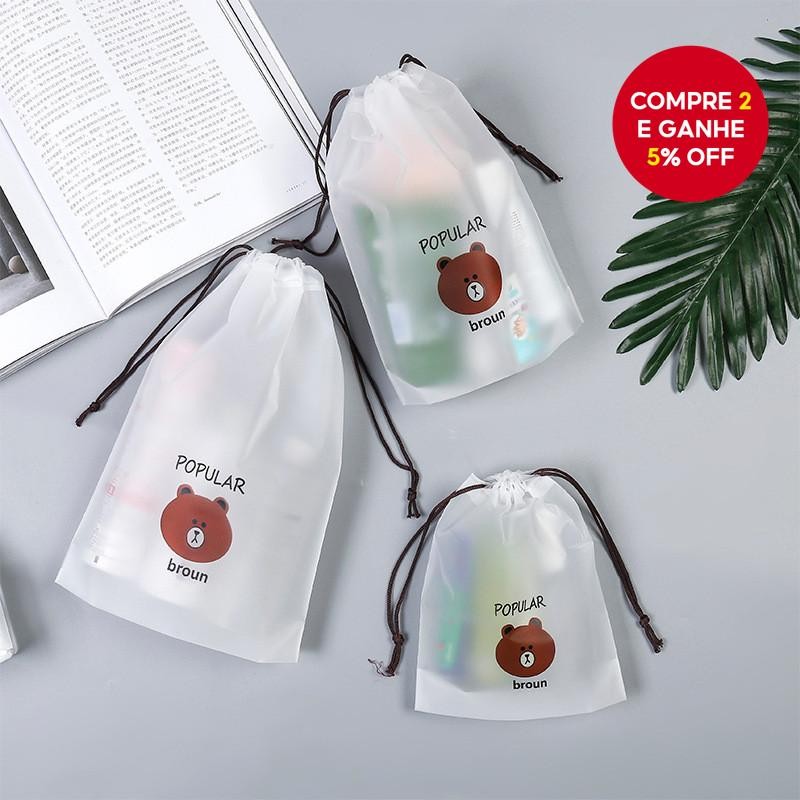 Saco De Cordão De Ursinho De Pelúcia Fosco Eva , Toalha De Rosto , Filme Plástico , Pe À Prova De Po
