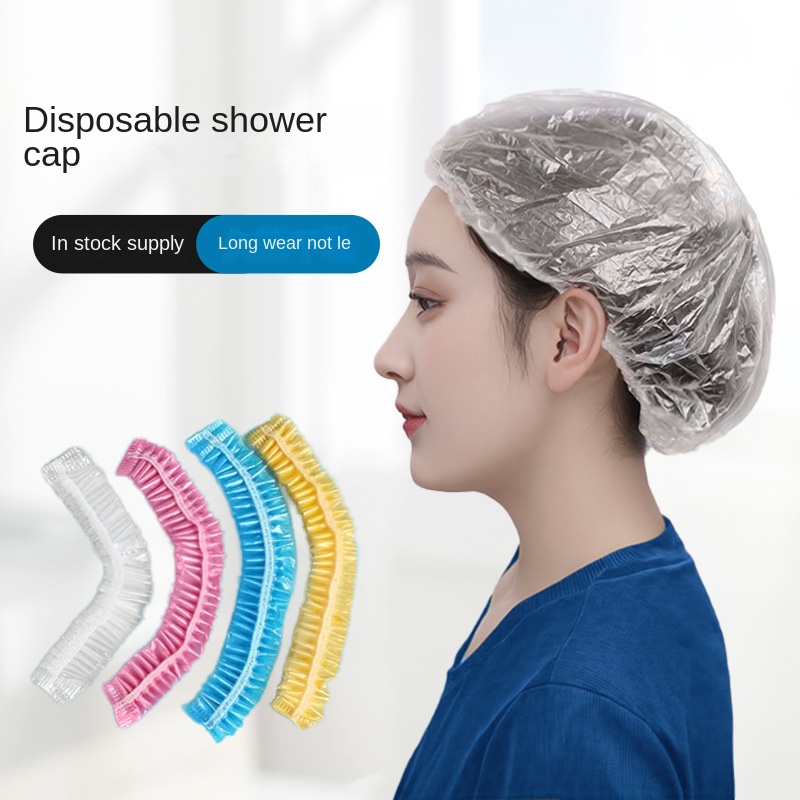 Touca De Banho Descartável-Proteção Doméstica Transparente À Prova Dágua Para Cabelo E Poeira