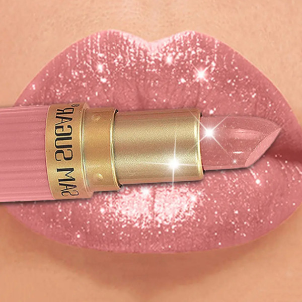 Batom Perolado Rosa Glitter Veludo Metálico À Pr
