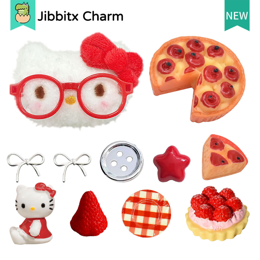 Jibbitx Moda Tamanco Charme Criativo Bonito Dos Desenhos Animados Padrão Colorido DIY Sapatos Fivela