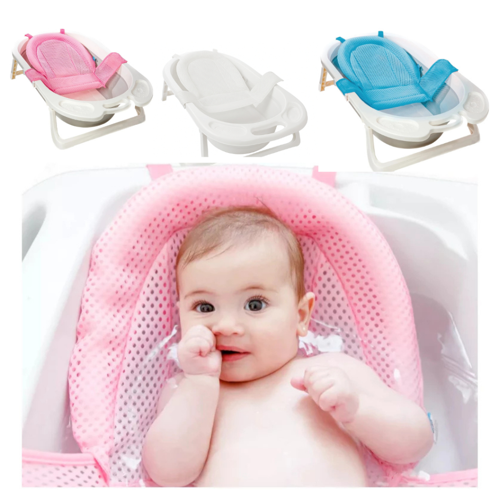 Rede de Banho para Banheira Bebê Infantil PREMIUM Ajustável, Antiderrapante e Macia BABY PIL