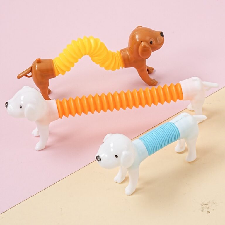 Brinquedo de descompressão tubo pop retrátil cã