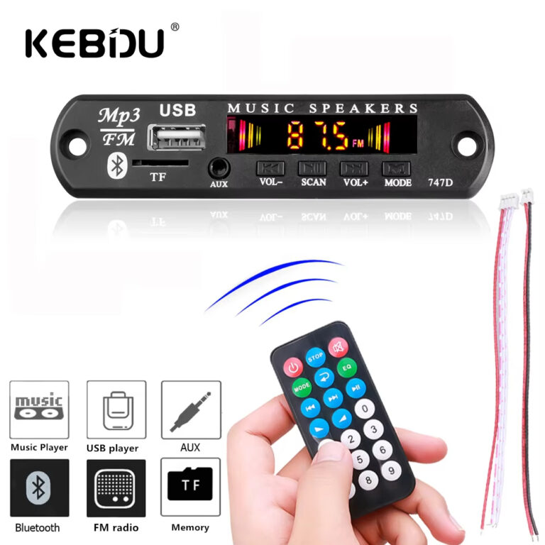 DC 9V 12V Kit Carro Bluetooth 5.0 sem Fio MP3 Deco