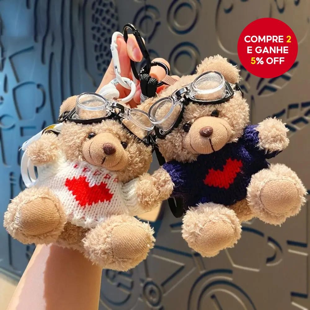 Charm de ursinho de pelúcia fofo para chaveiro, ornamento pendurado, charme de bolsa para chaves e c