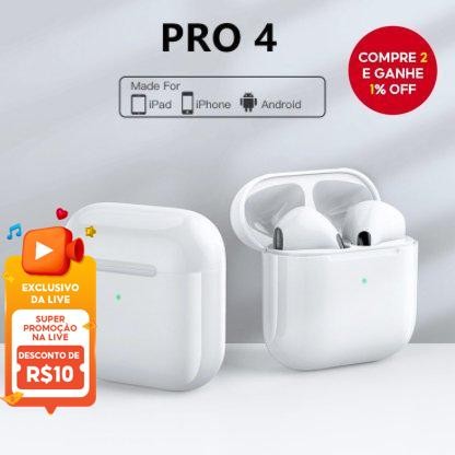 Pro 4 Fones De Ouvido TWS Sem Fio Bluetooth Mini F