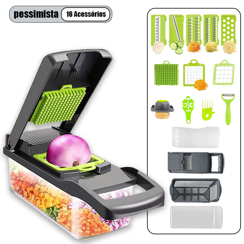 Professional Multipurpose Kitchen Slicer Stainless Steel 16 in 1 Slicer Cutter Grater Vegetables Fru