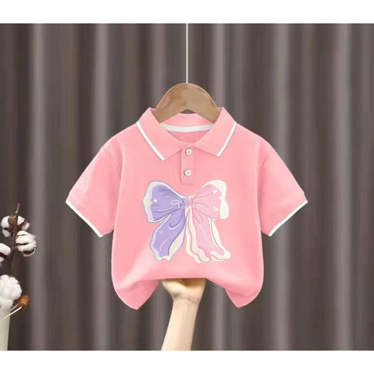 Camisa Polo De Desenho Animado Com Estampa De Laç