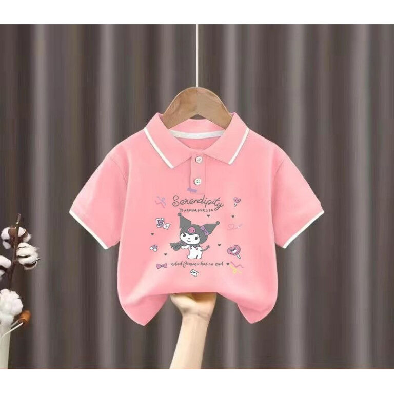 Camisa Polo Com Estampa De Desenho Animado Kuromi 