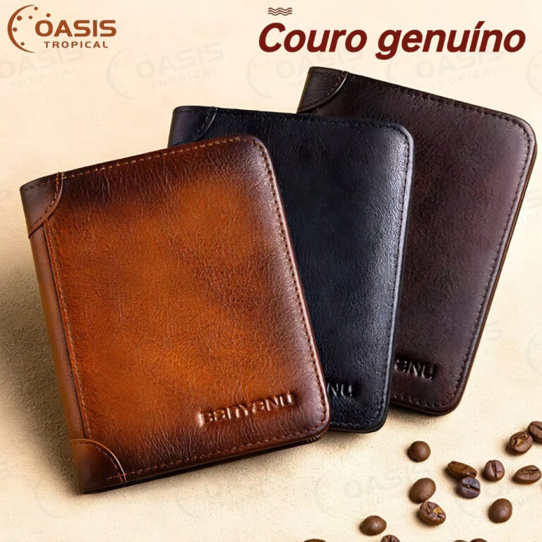 Carteira Antifurto Masculina De Couro Legítimo Vi