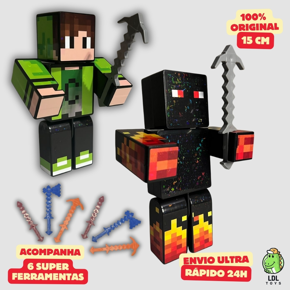 Kit 2 Bonecos Athos + Cadres GamerArticulado Youtuber 15cm Algazarra