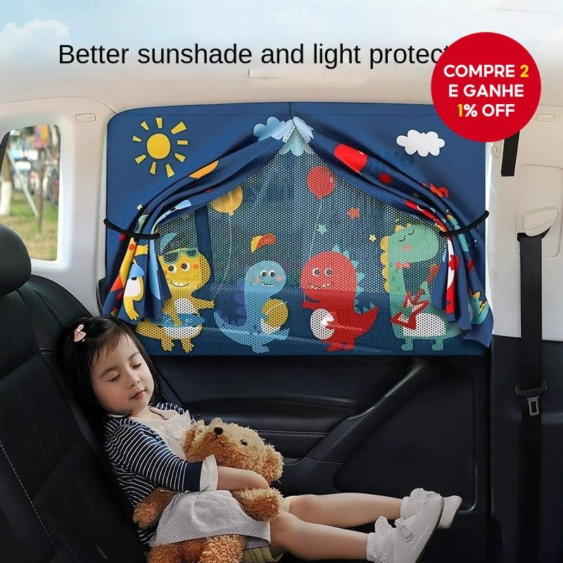 Protetor Solar Para Carro, Copo De Sucção, Cortina Térmica Para Crianças, Acessório De Carro Dupla F