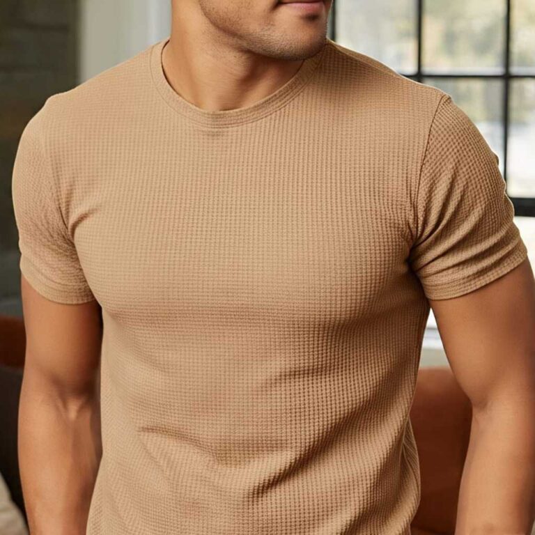 Camiseta Texturizada Casual Básica Reta Texturiza