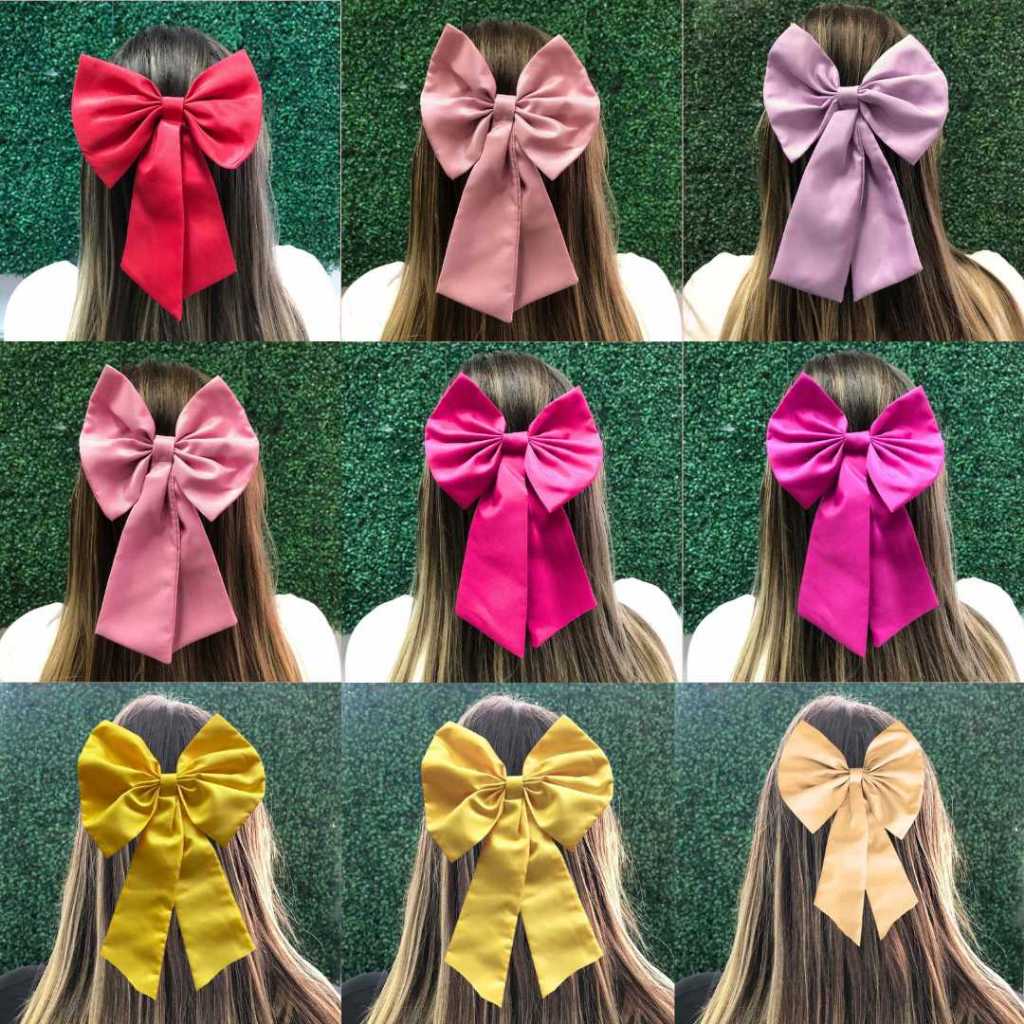 Laço Virgínia Princesa Para Cabelo com Presilha Bico de Pato 25 Cores REF4218