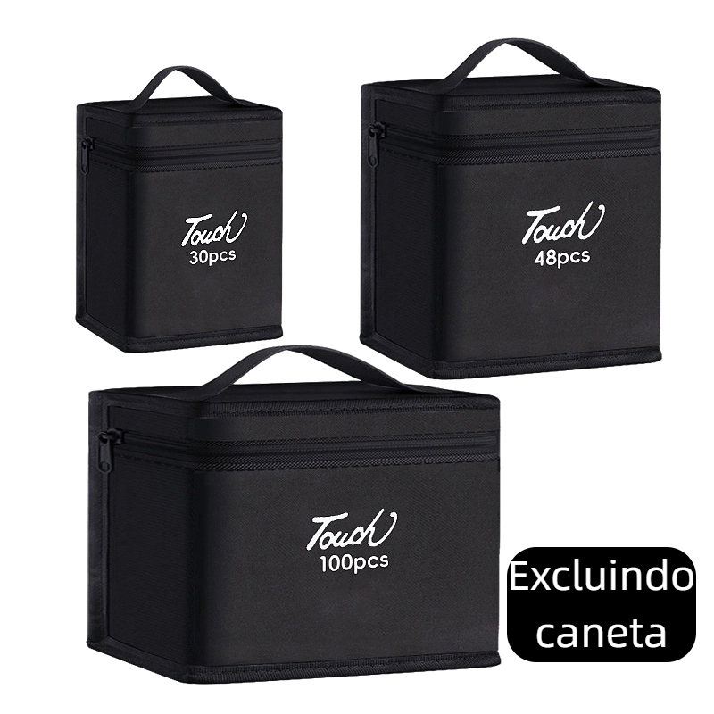 [Sem caneta de marcação]  Marcadores Caneta Preta Bolsa De Armazenamento Enorme Zíper De Grande Capa