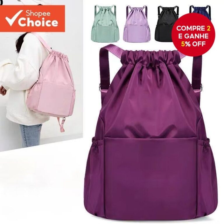 1Pc Mochila Multifuncional Unissex Com Bolso Cord