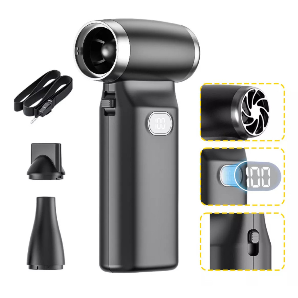 Soprador Turbo FASTTURBO Alta Potência 55W Sem Fio + 100 Velocidades + Bateria 3000mAh + Display Dig