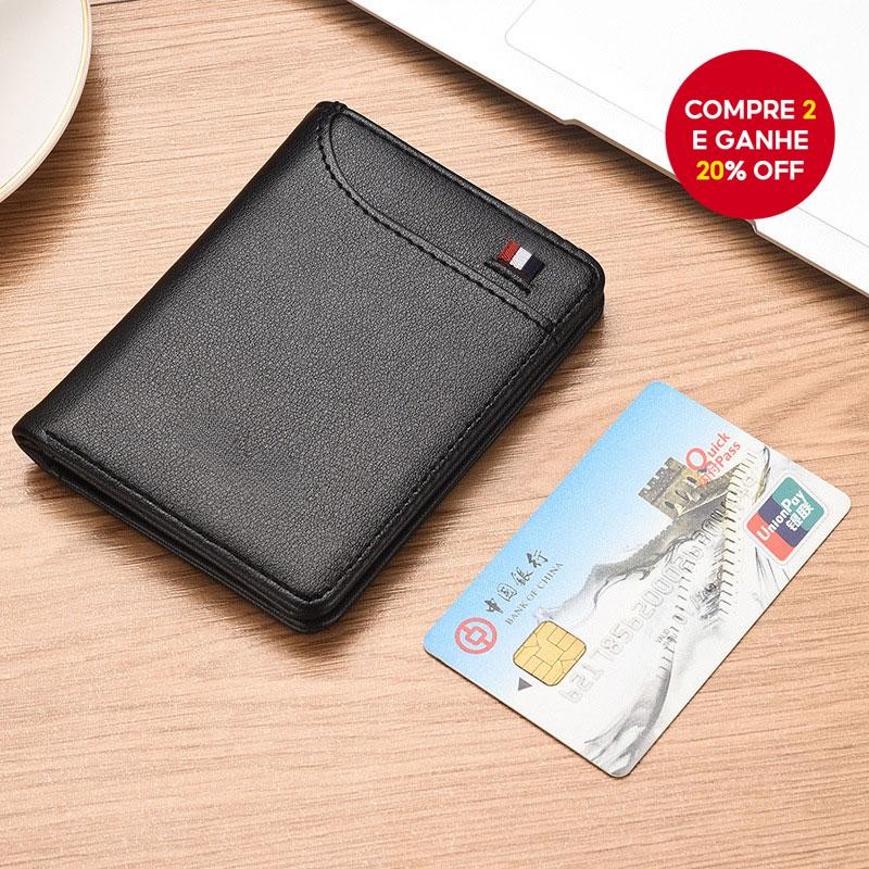 Carteira Vertical Ultrafina-Porta-Cartões Com Janela De Identificação Fina Para Estudantes E Jovens