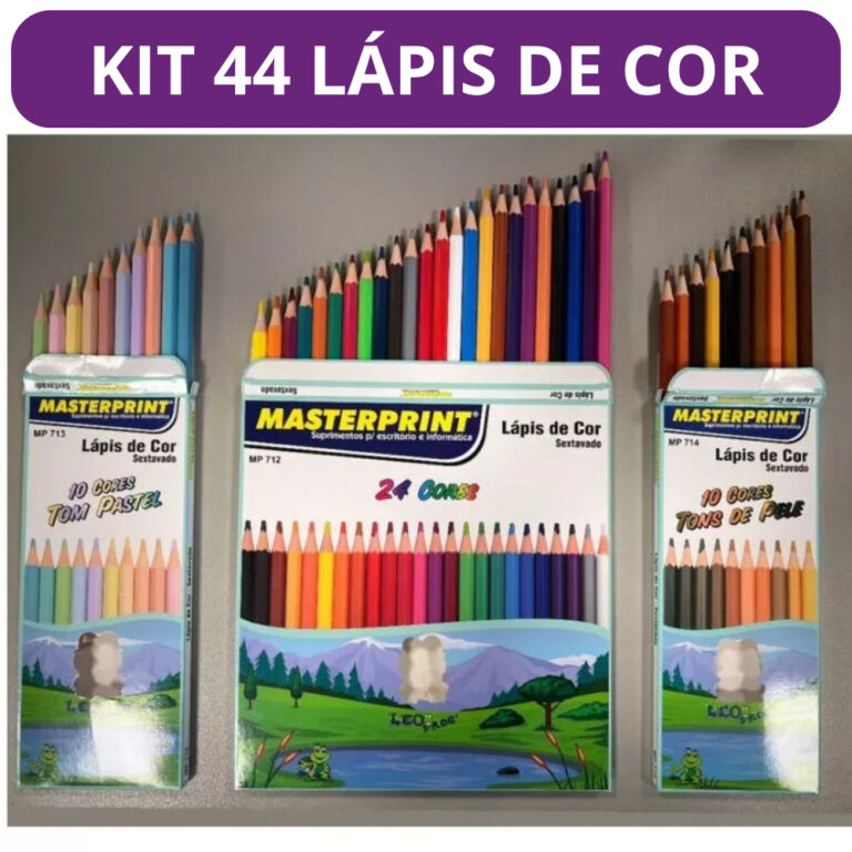 Kit 44 Lápis de Cor (24 CORES + 10 Cores Tom Past